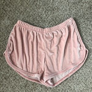 Light pink Velvet Shorts